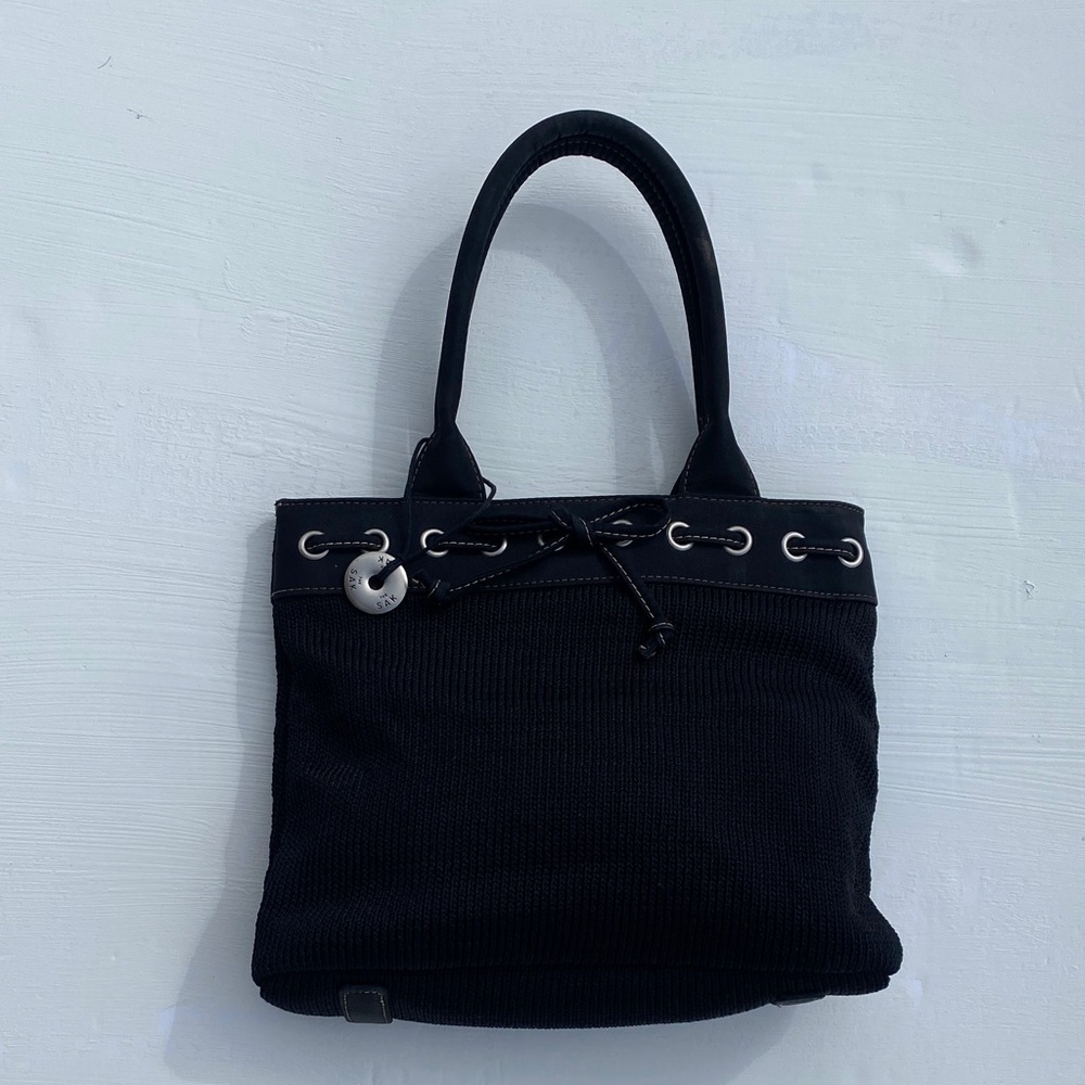 The Sak Black Knit Hand Bag with Silver Accent - Picture 3 of 10